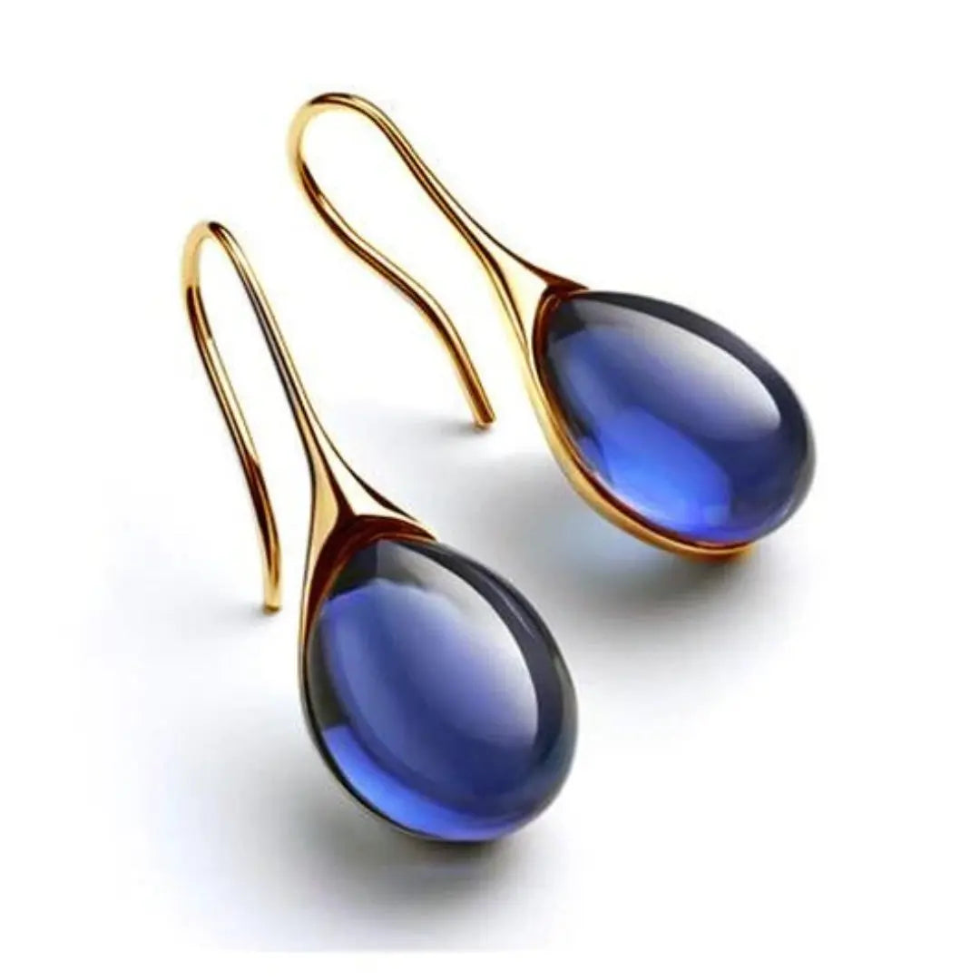 Leila – Pendientes de gota bicolor con cristales