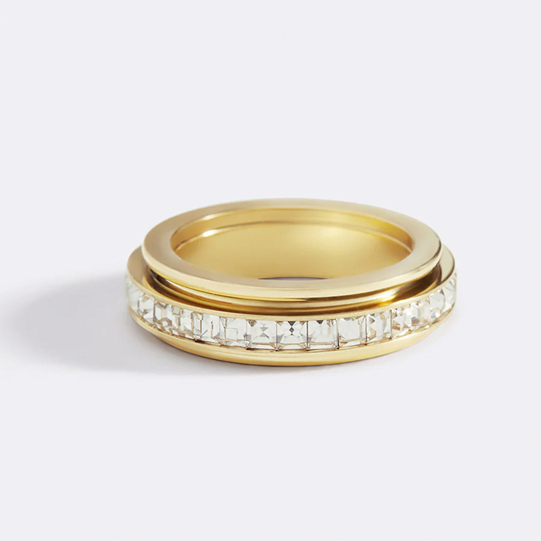 Alessia – Anillo Fidget Giratorio de Declaración de Cristal