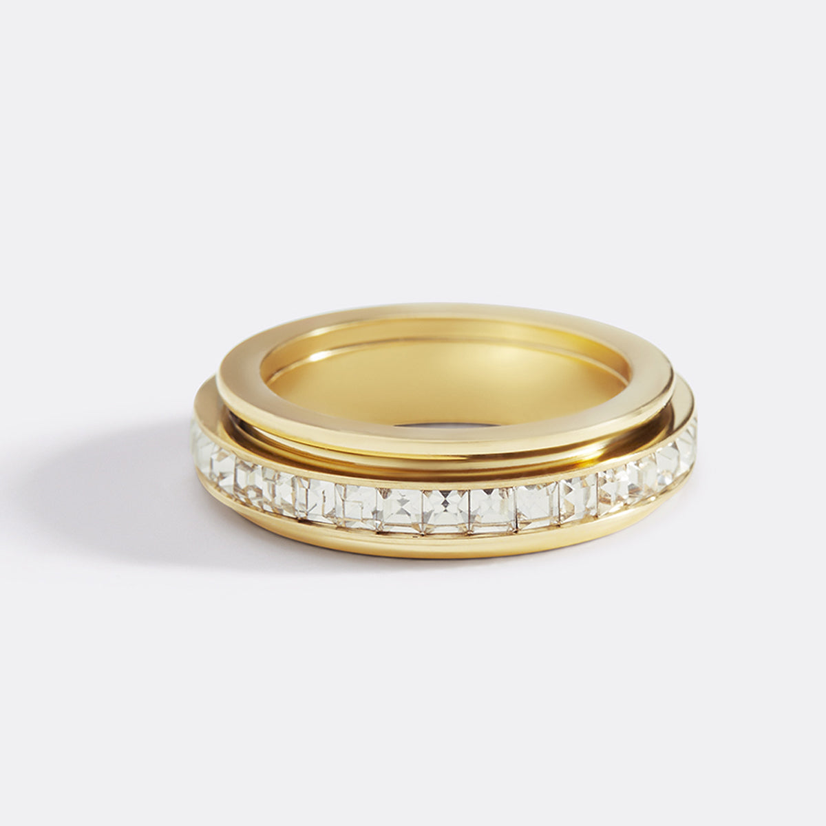 Alessia – Anillo Fidget Giratorio de Declaración de Cristal