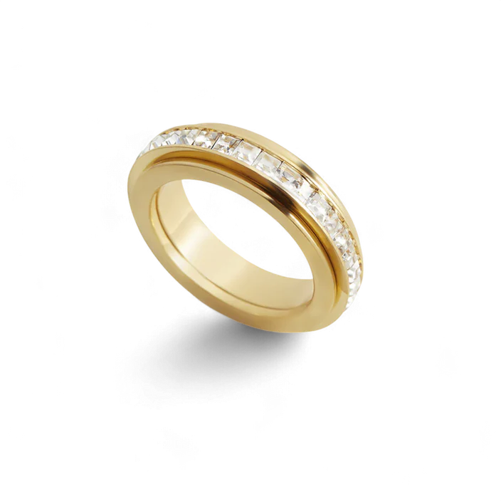 Alessia – Anillo Fidget Giratorio de Declaración de Cristal