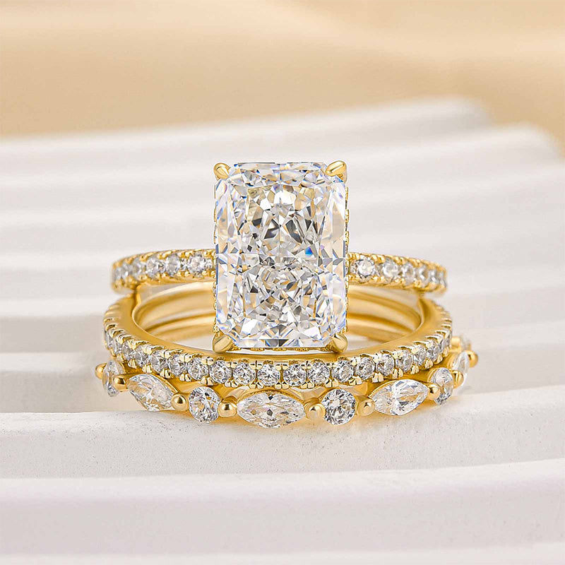 Jaily – Set de 3 Anillos de Boda en Oro de 18 Quilates
