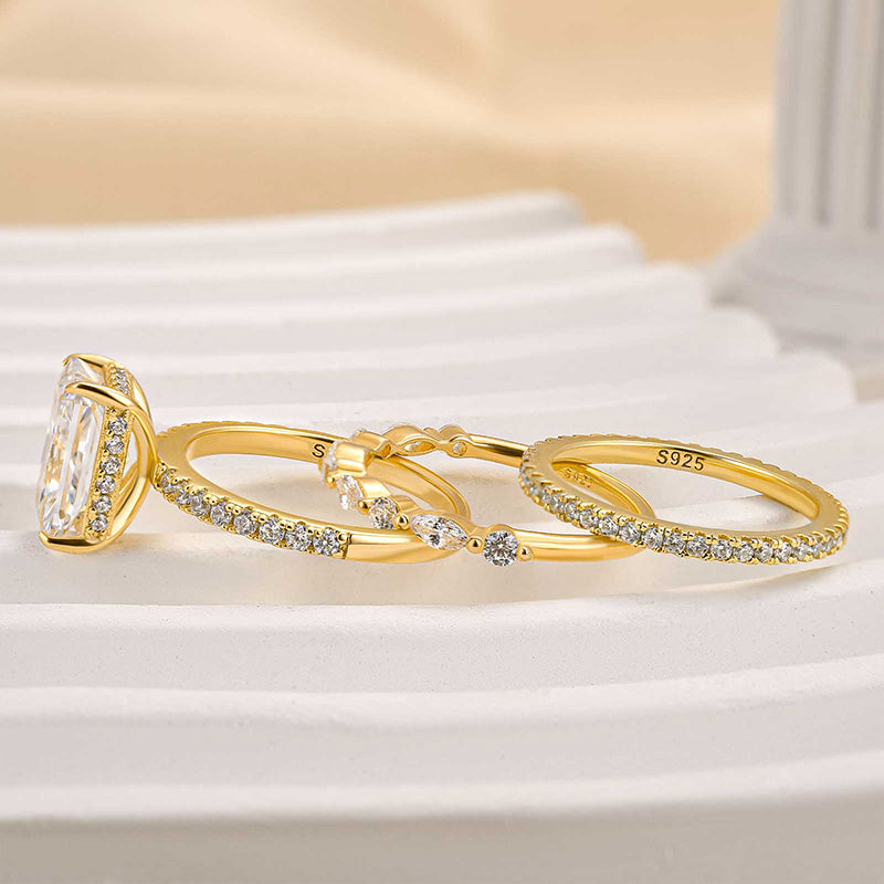 Jaily – Set de 3 Anillos de Boda en Oro de 18 Quilates