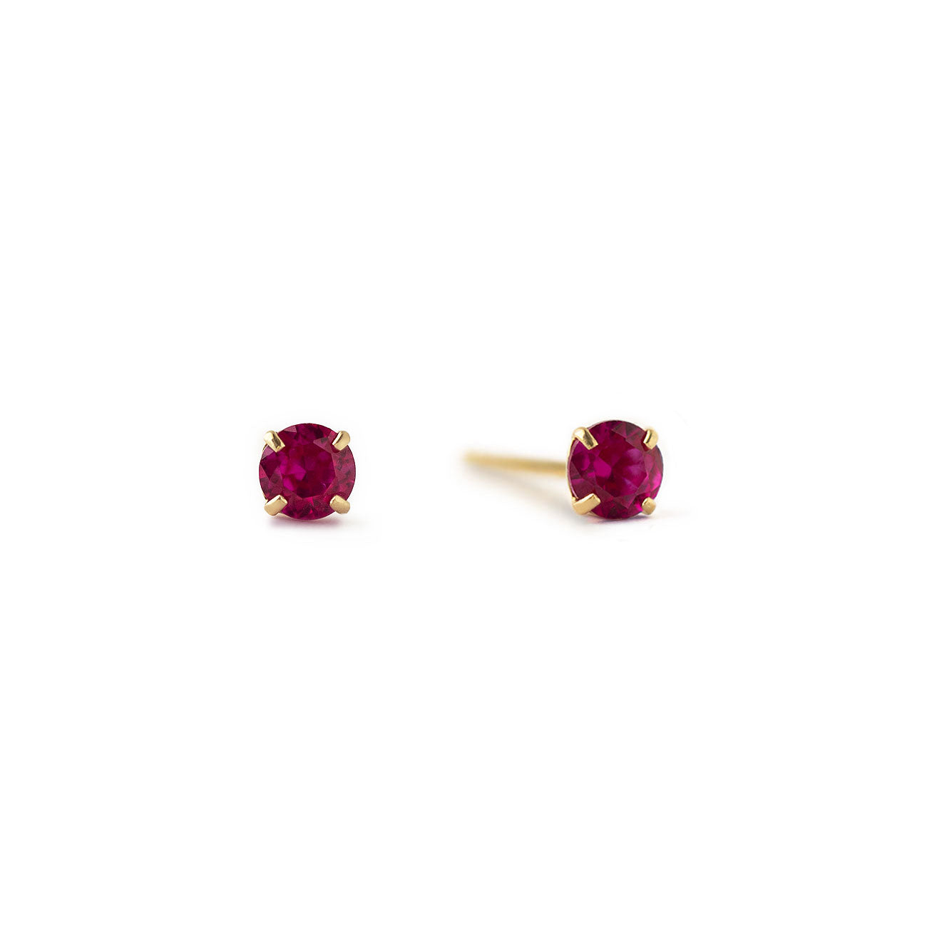 Pendientes Tiny de piedra de nacimiento (Rubí)
