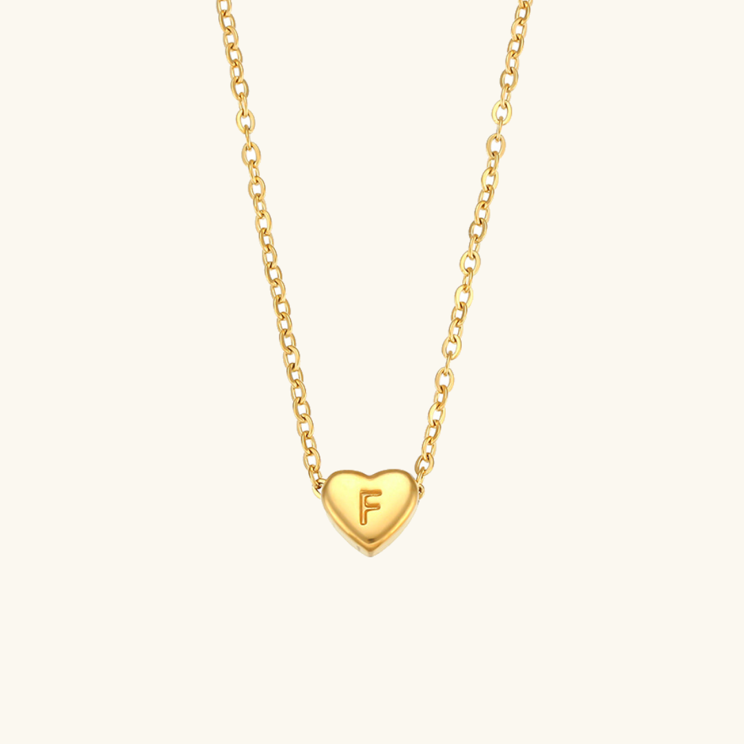 Corazón - Collar con iniciales de oro