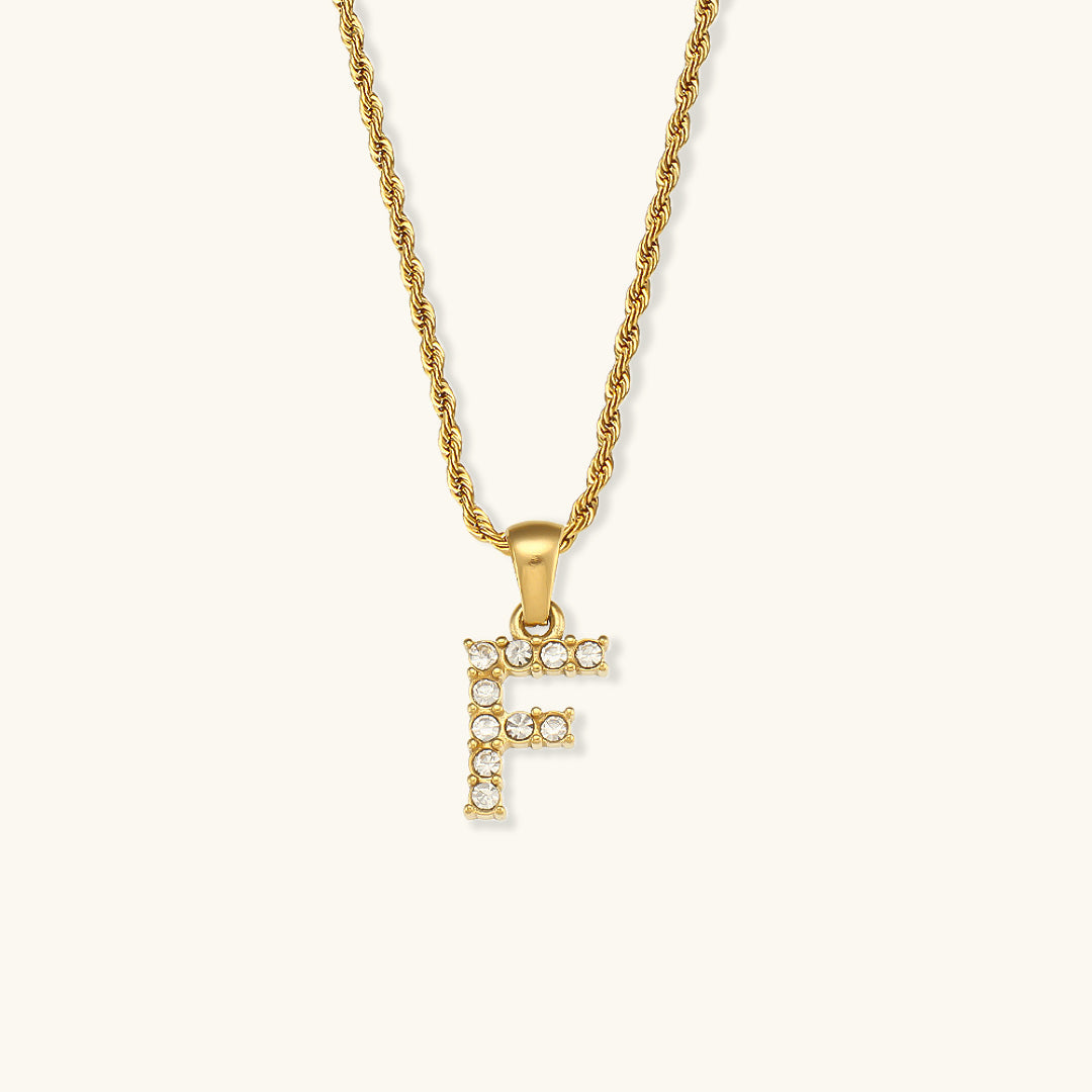 Maeve - Collar de diamantes con iniciales de letras