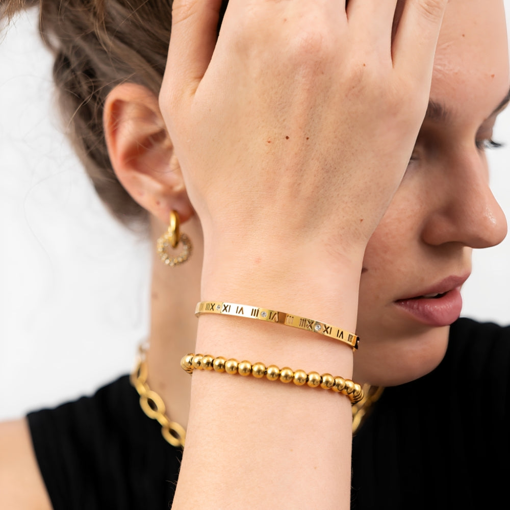 Frankie – Pulsera Bangle con Números Romanos