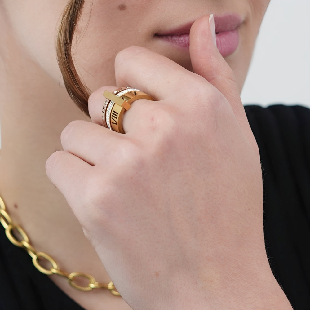 Stacey – Anillo Triple Estilo Romano