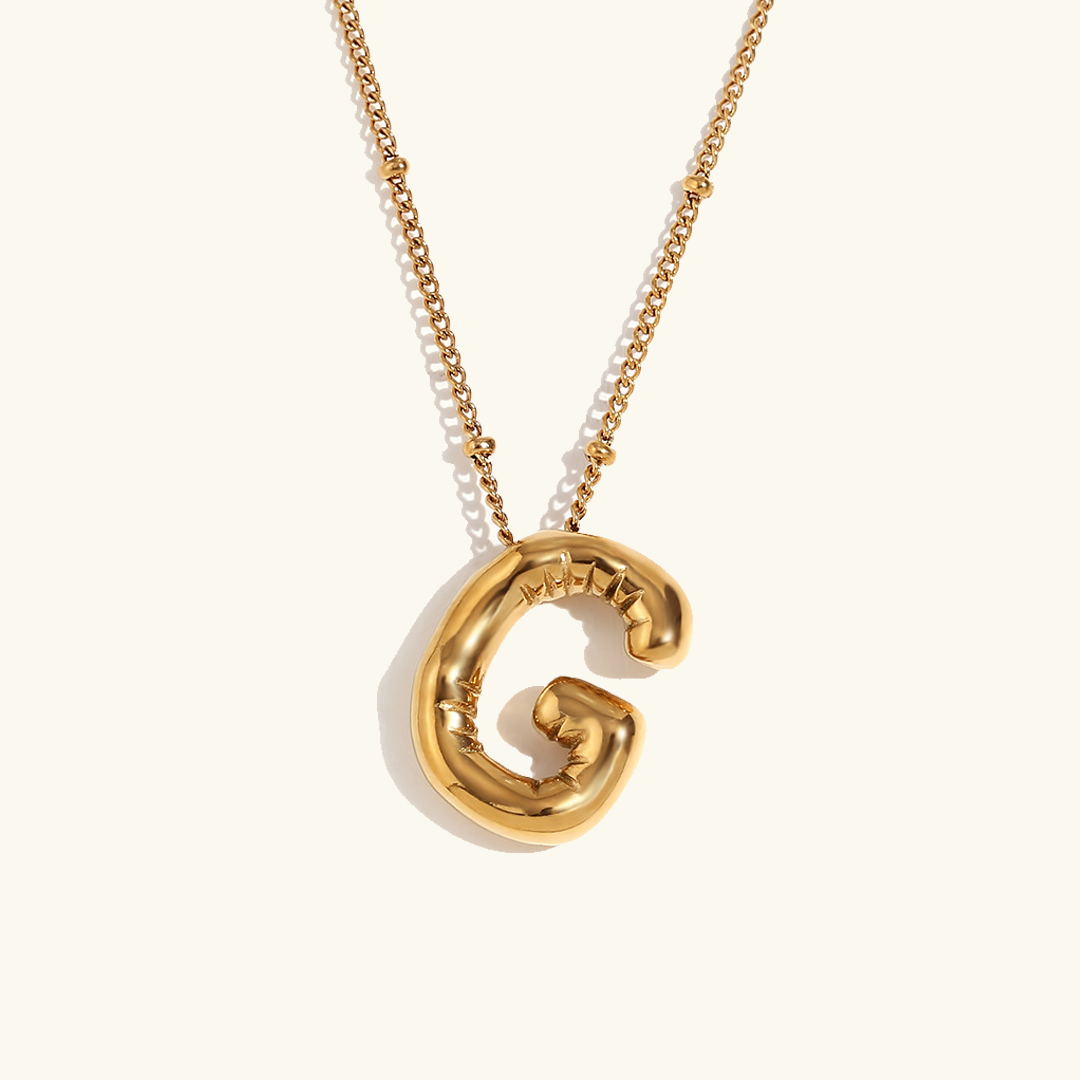 Collar de Iniciales de Oro con Bola