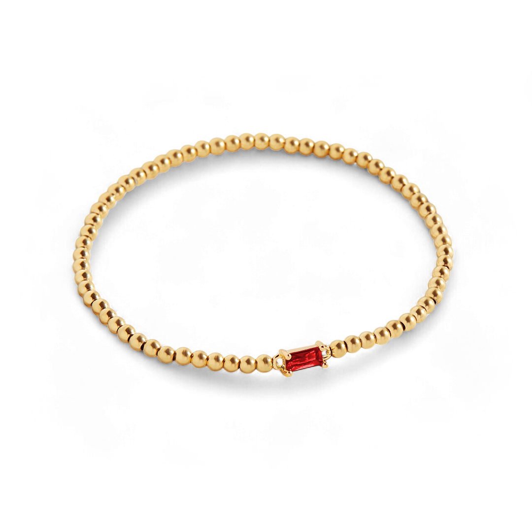 Aitana – Pulsera Dorada con Piedra Natal