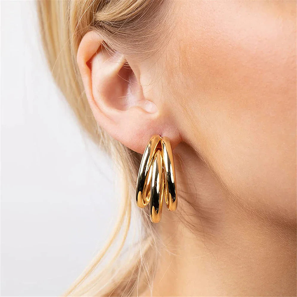 Aros triples - 3 aros dorados
