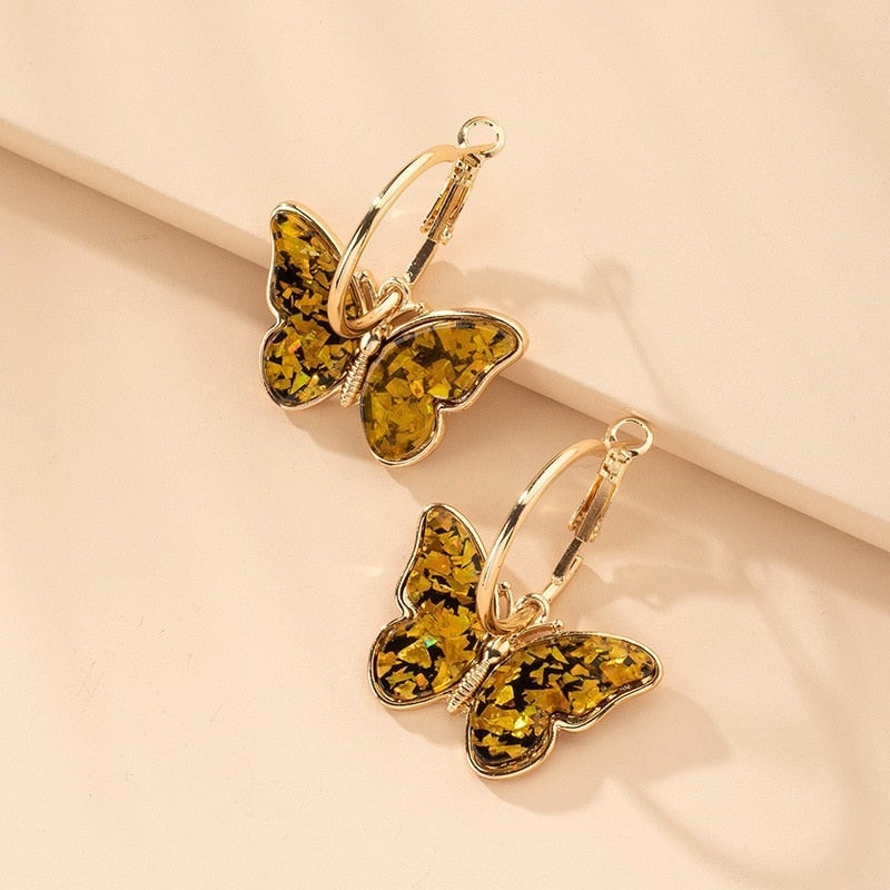 Maribelle – Pendientes Mariposa con Esmalte y Cristales