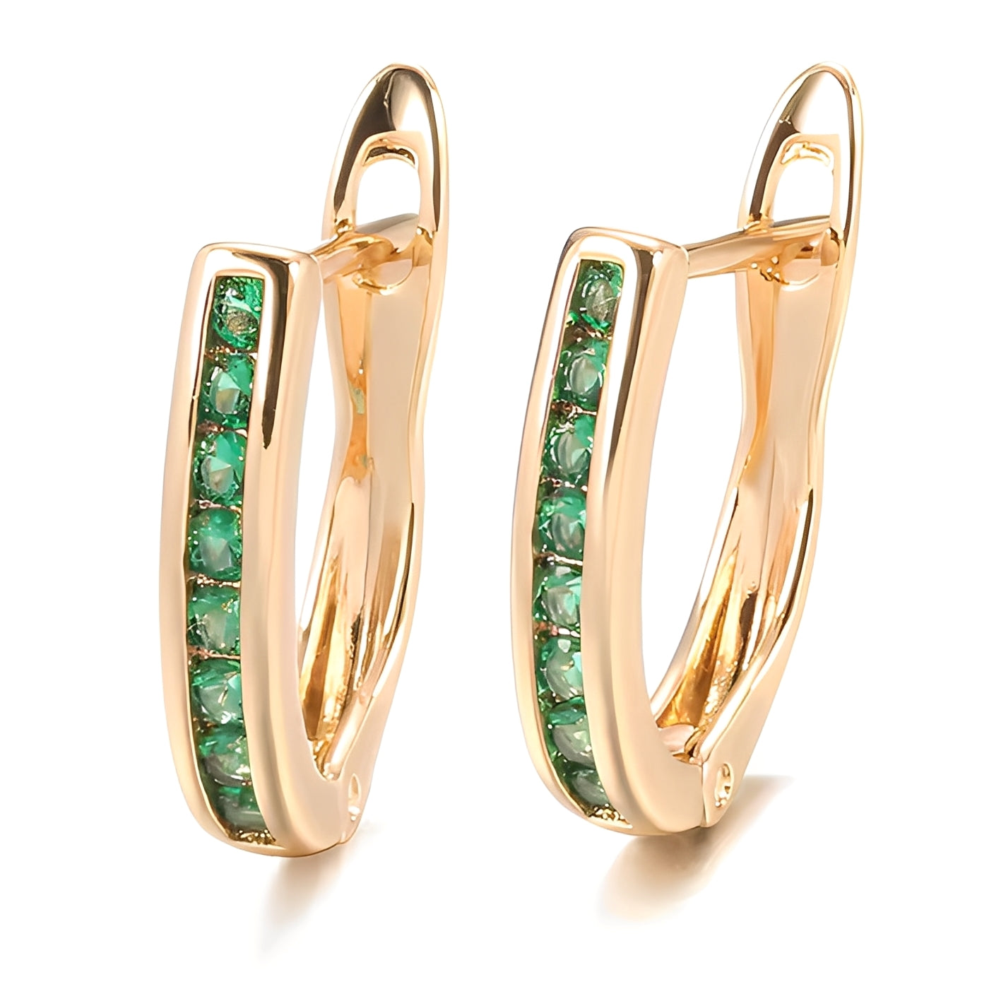 Bella – Pendientes Esmeraldas y Diamantes en Oro