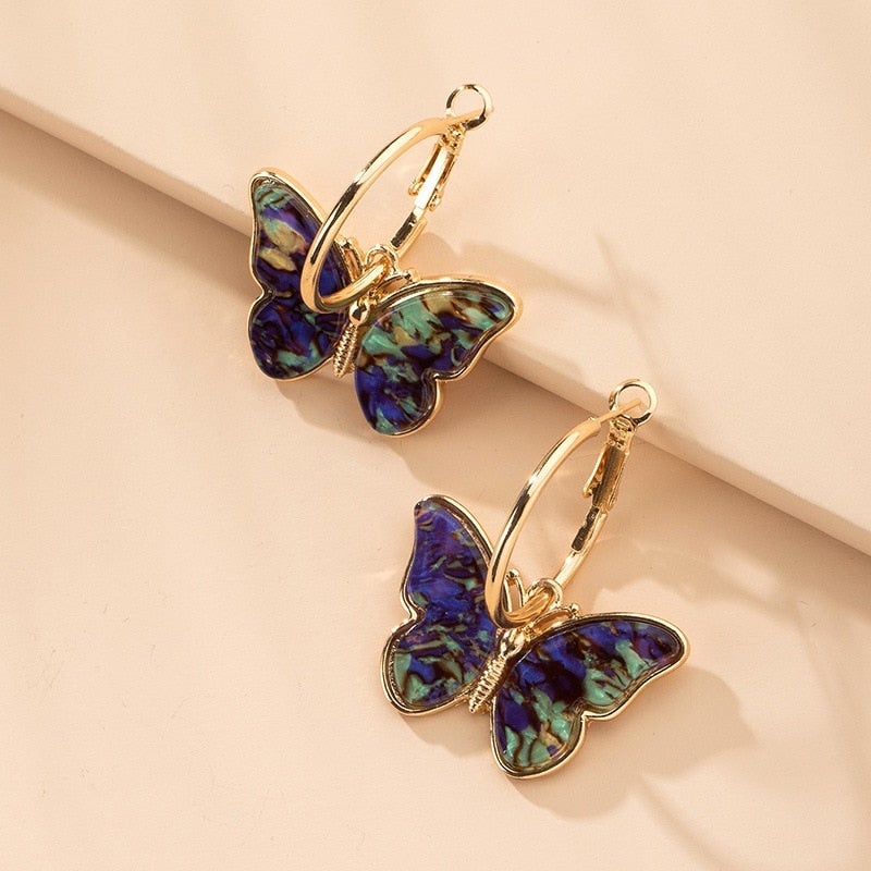 Maribelle – Pendientes Mariposa con Esmalte y Cristales