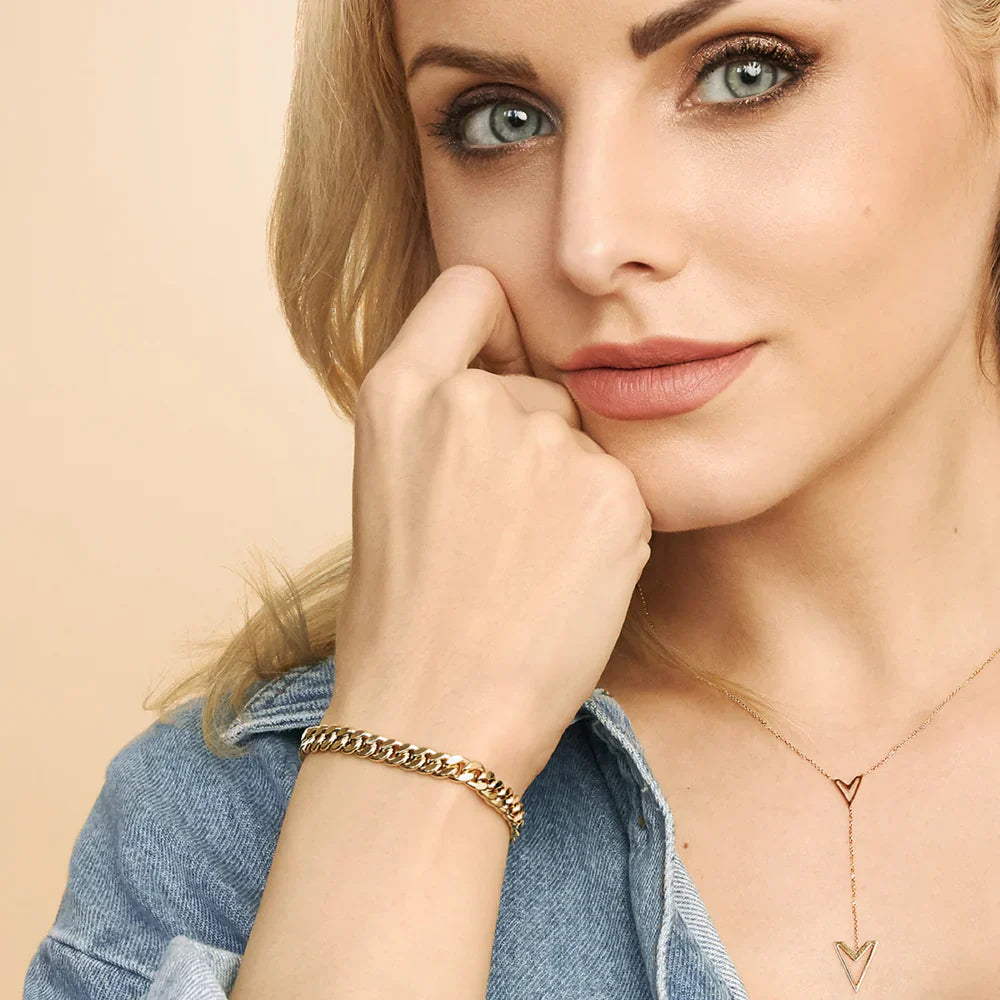 Estelle – Pulsera Cadena Cubana en Oro 16K