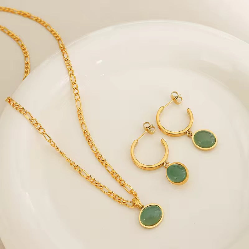 Lorie – Conjunto Aventurina Verde Elegante