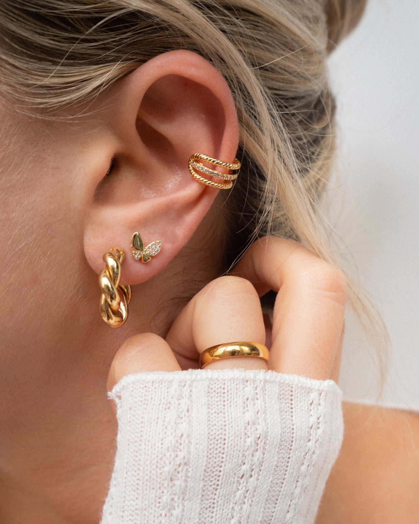 Pendientes de mariposa con cristales pavé