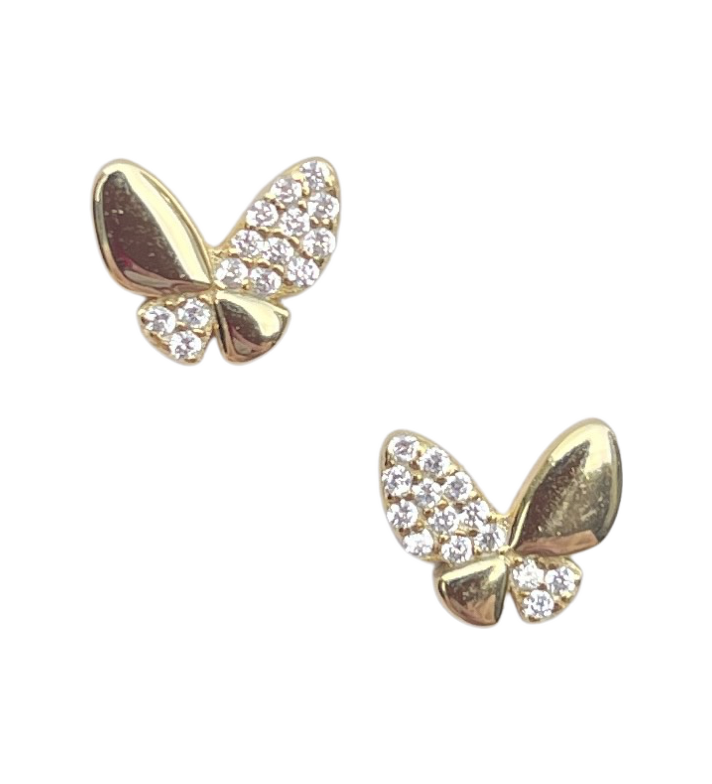 Pendientes de mariposa con cristales pavé