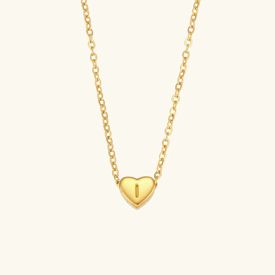 Corazón - Collar con iniciales de oro