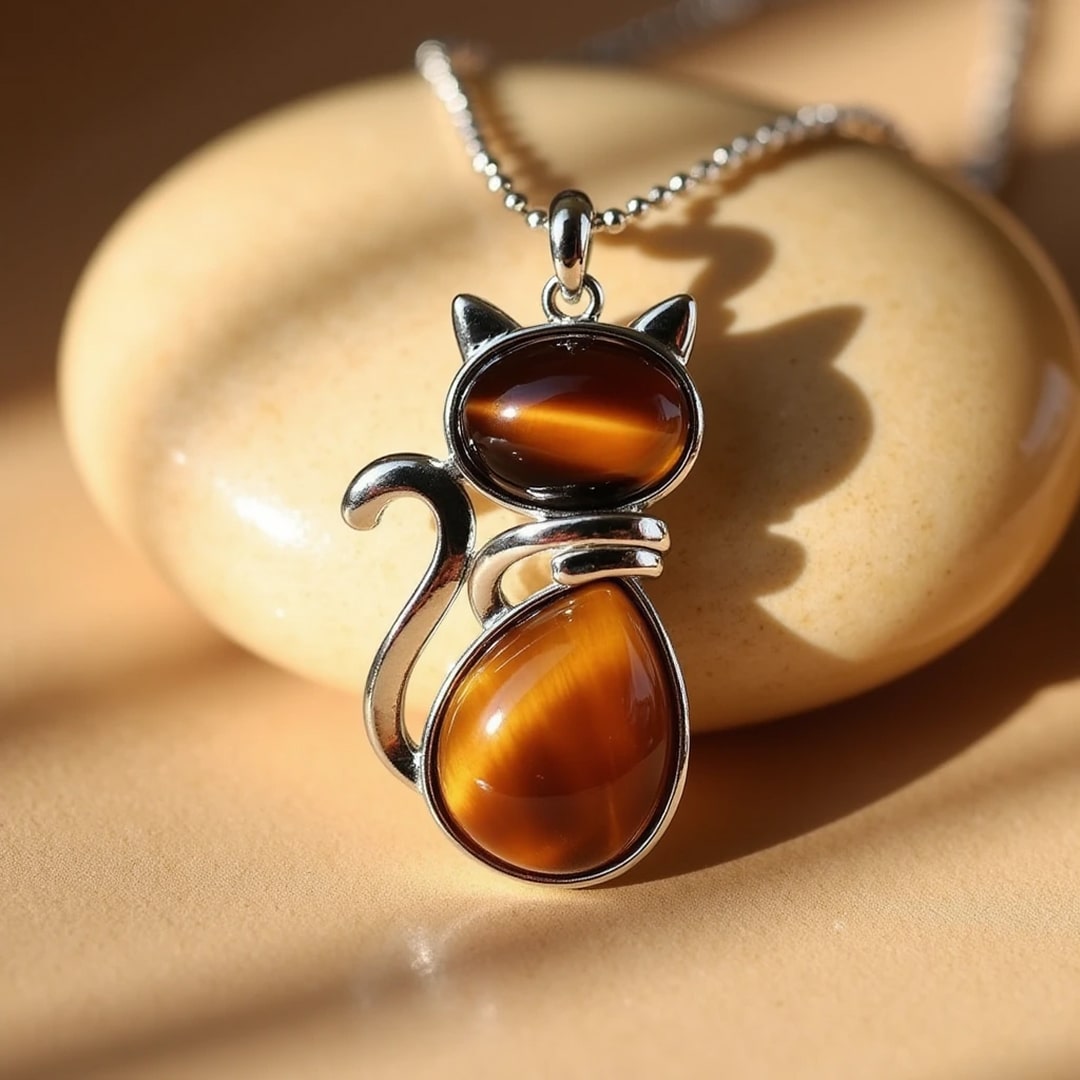 Mila – Collar de Gato con Piedra Natural