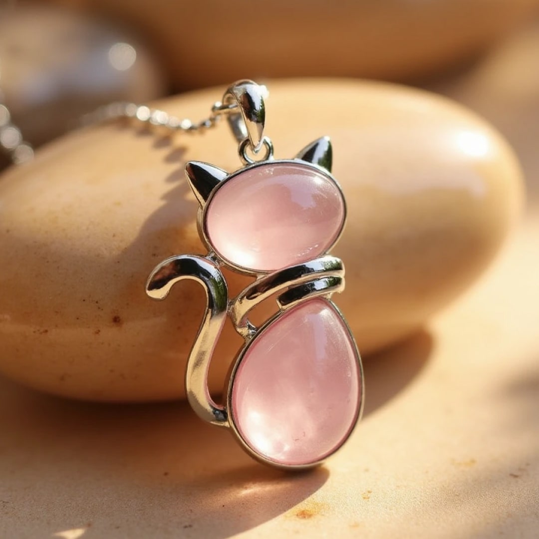 Mila – Collar de Gato con Piedra Natural