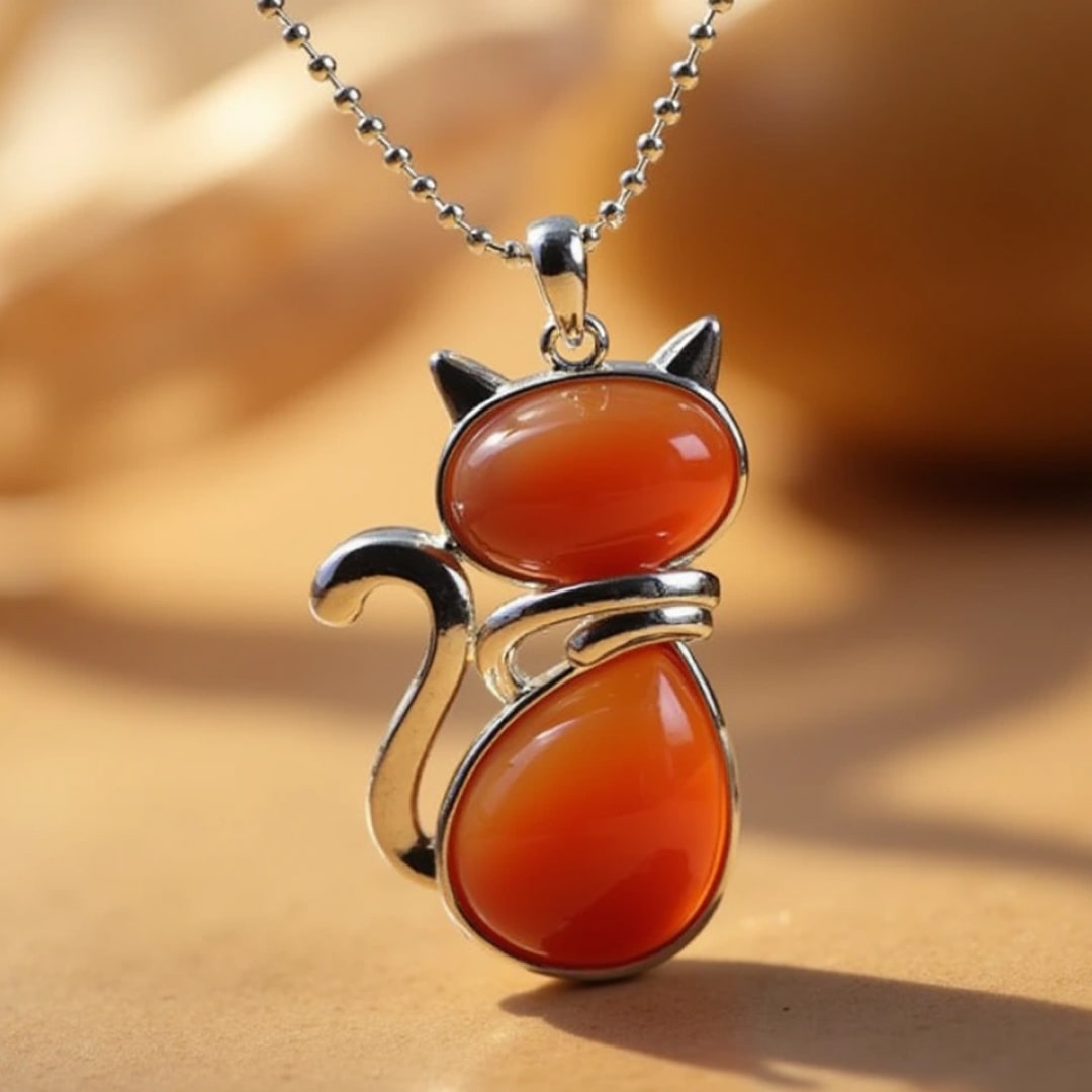 Mila – Collar de Gato con Piedra Natural