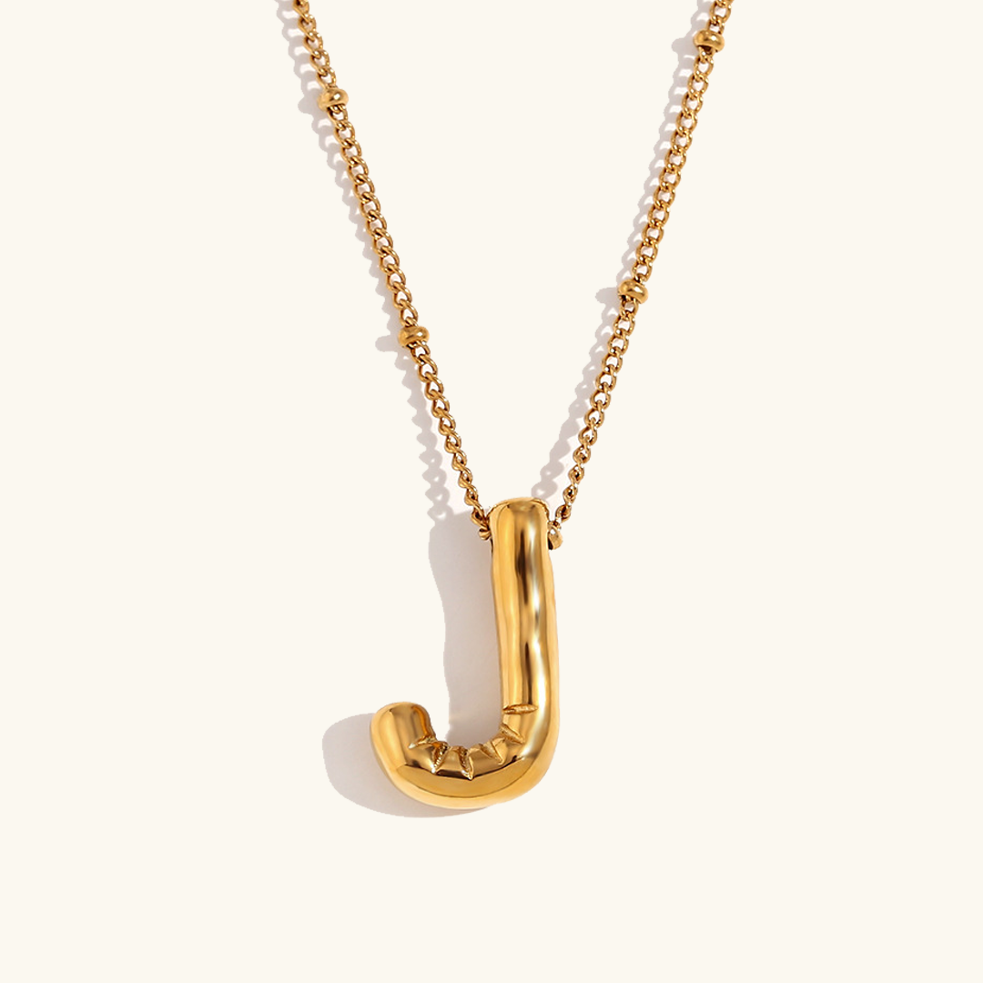 Collar de Iniciales de Oro con Bola