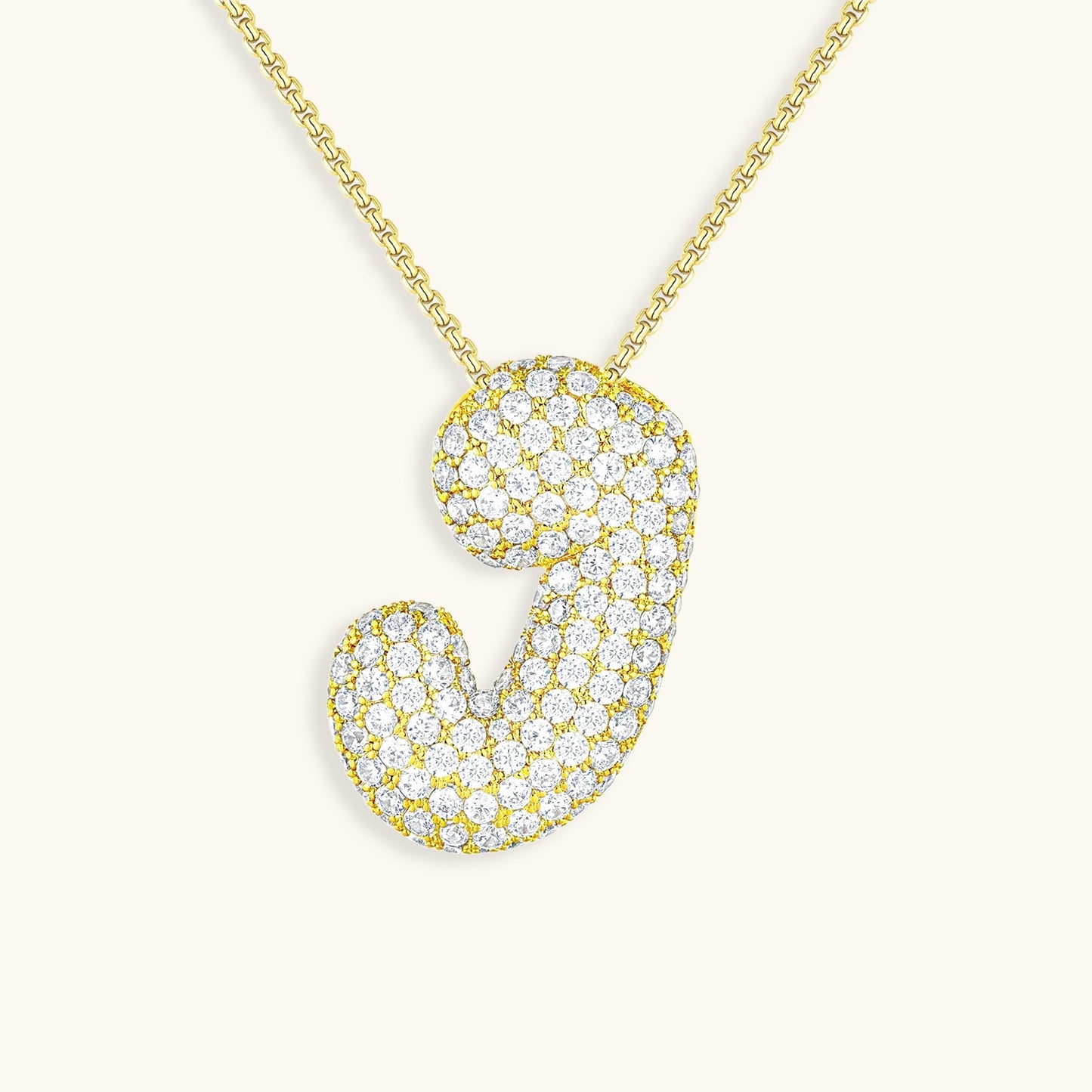 Collar de diamantes con inicial en burbuja