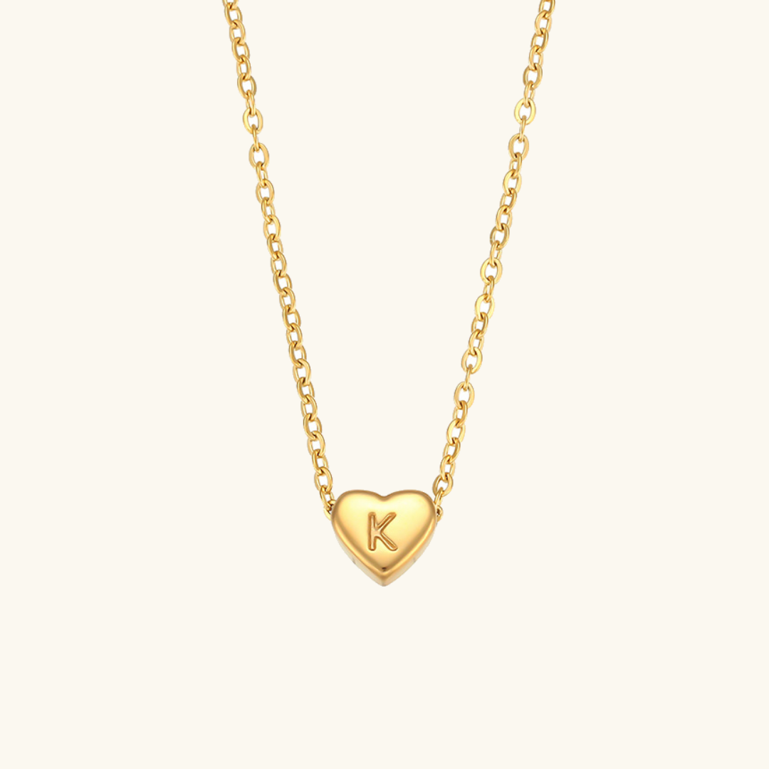 Corazón - Collar con iniciales de oro