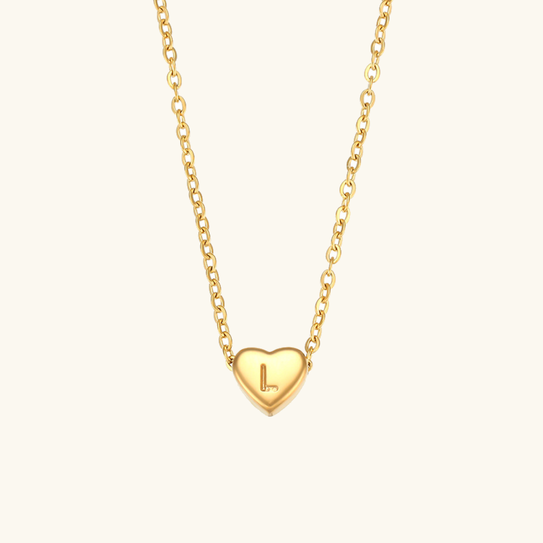 Corazón - Collar con iniciales de oro