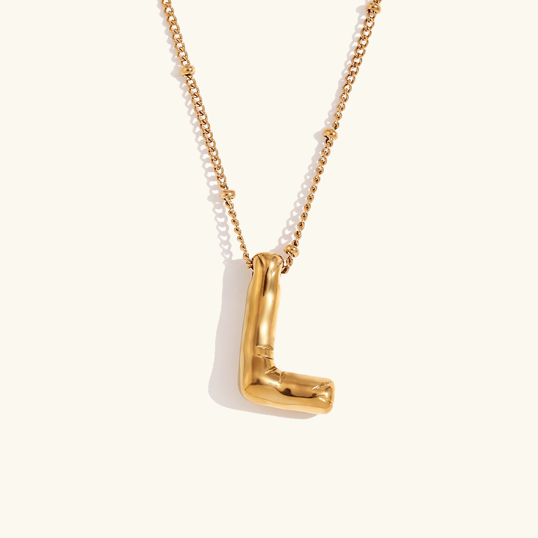 Collar de Iniciales de Oro con Bola