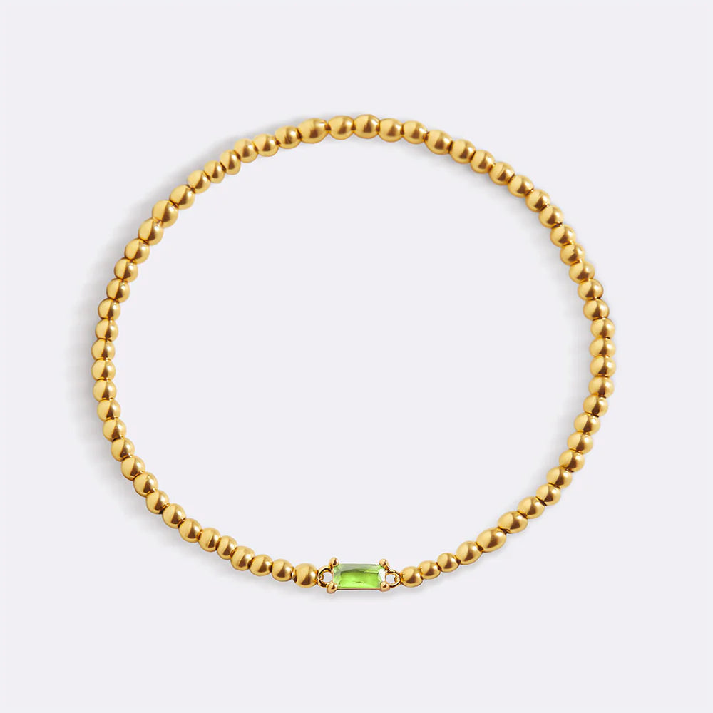 Aitana – Pulsera Dorada con Piedra Natal