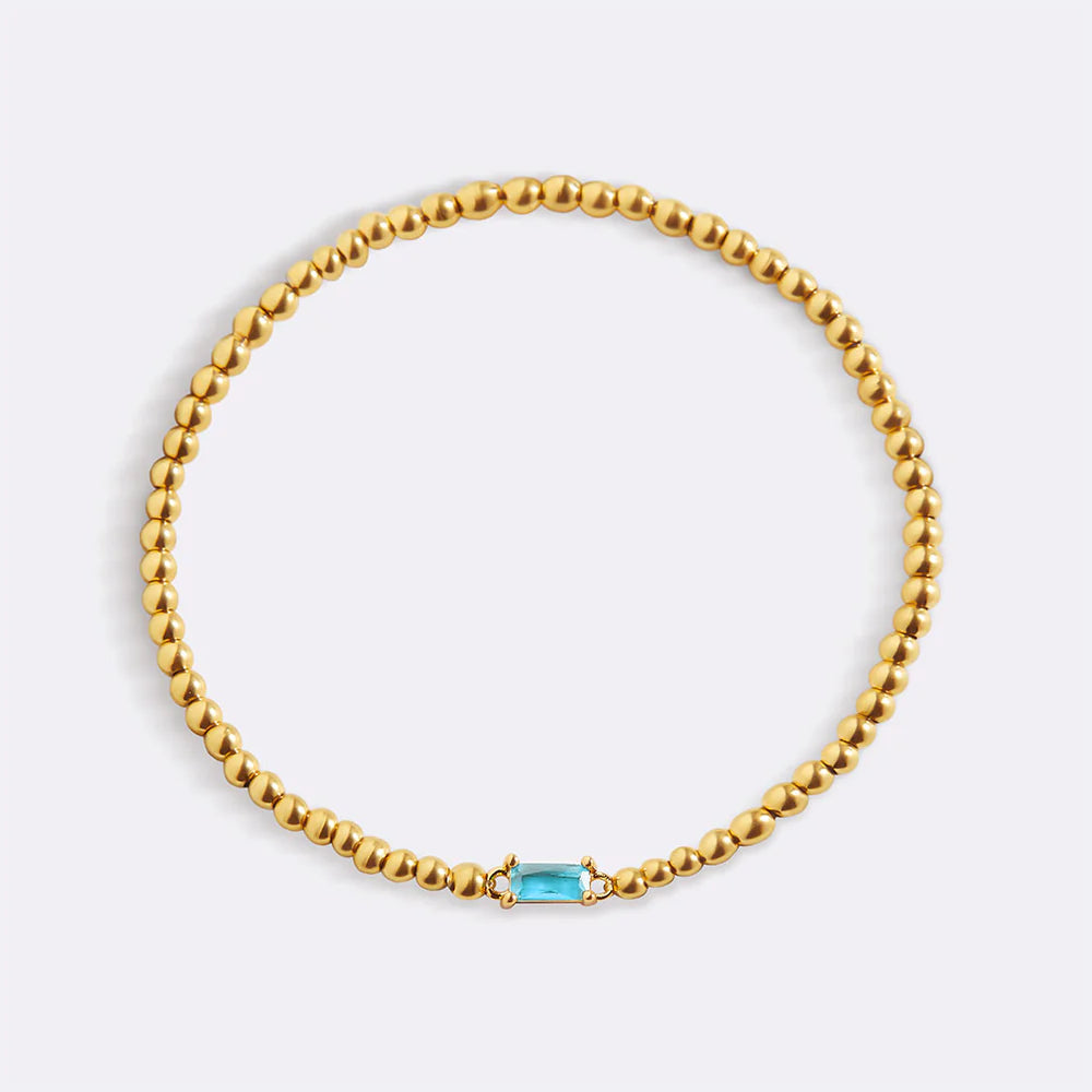Aitana – Pulsera Dorada con Piedra Natal