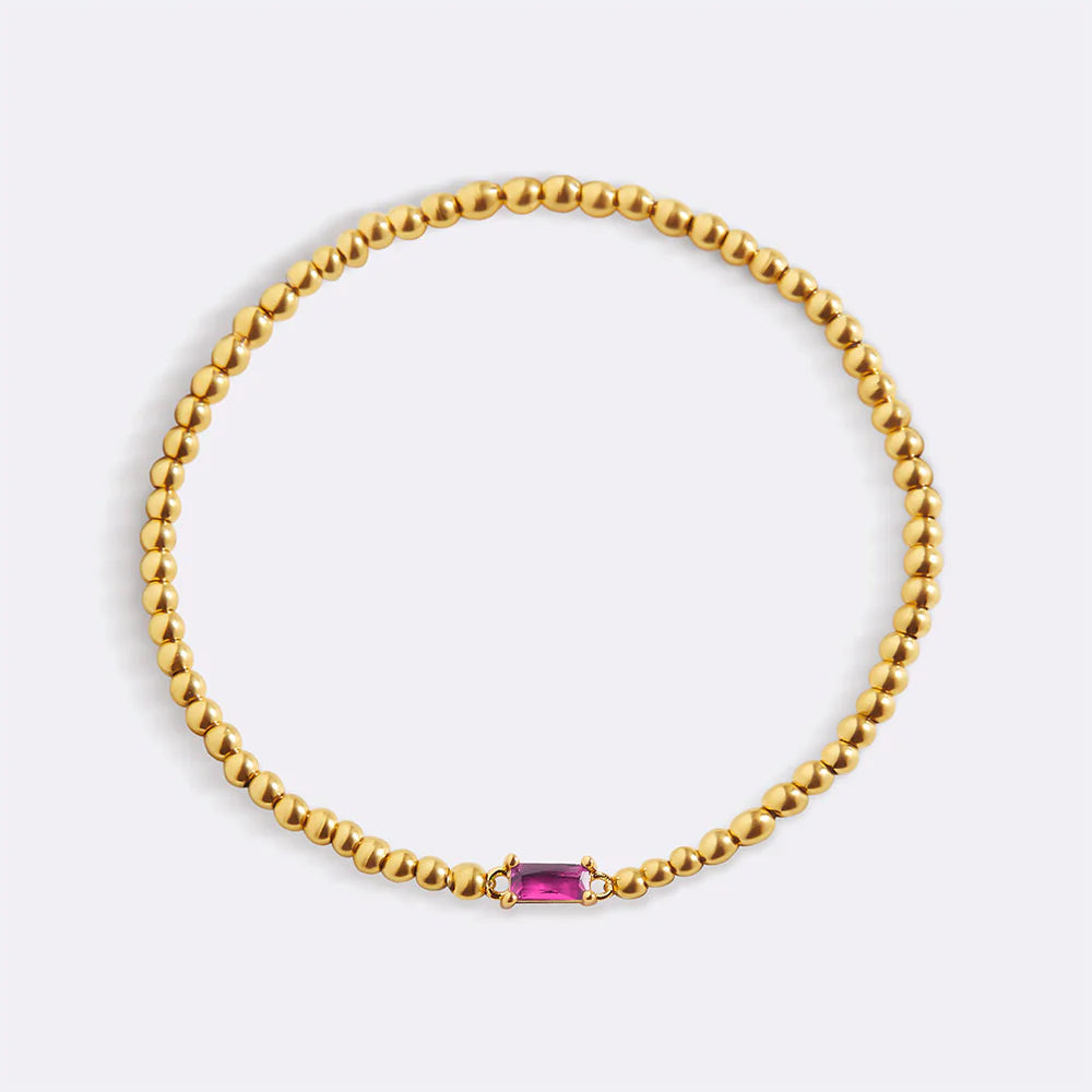 Aitana – Pulsera Dorada con Piedra Natal