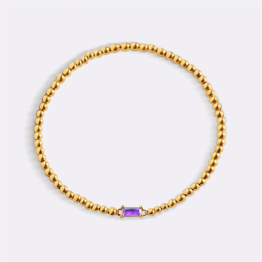 Aitana – Pulsera Dorada con Piedra Natal