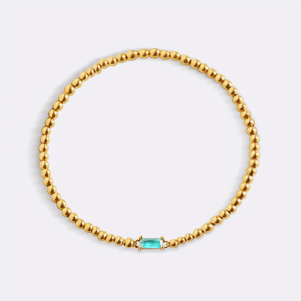 Aitana – Pulsera Dorada con Piedra Natal