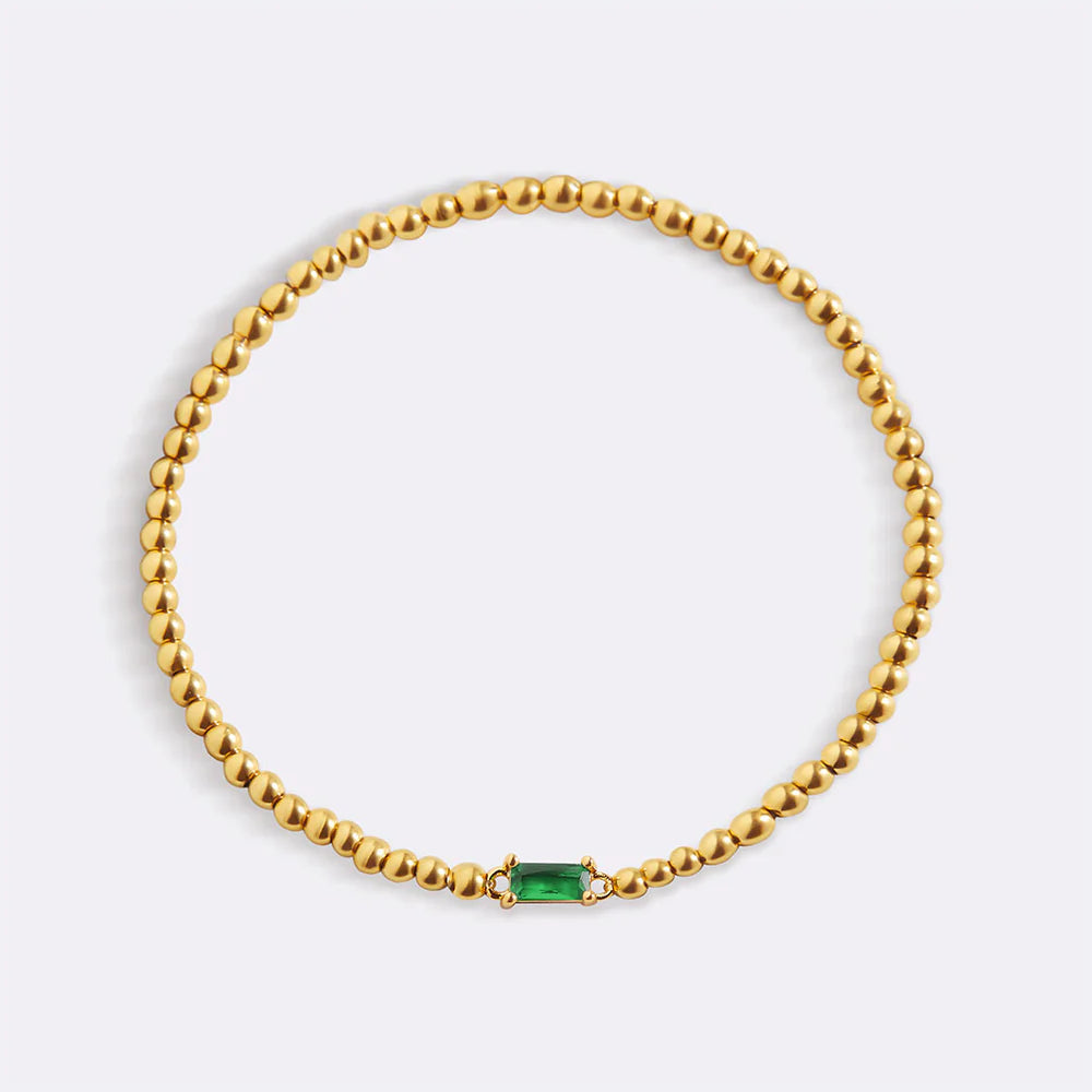 Aitana – Pulsera Dorada con Piedra Natal
