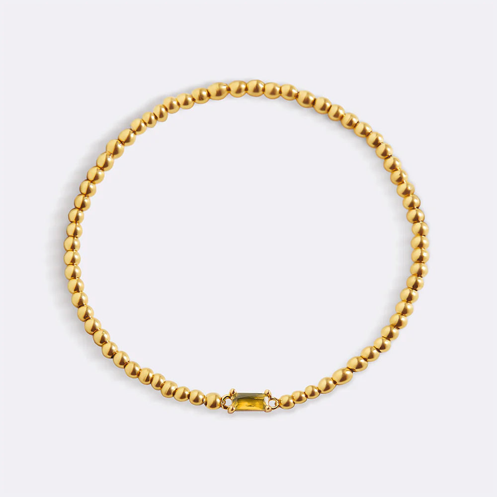 Aitana – Pulsera Dorada con Piedra Natal