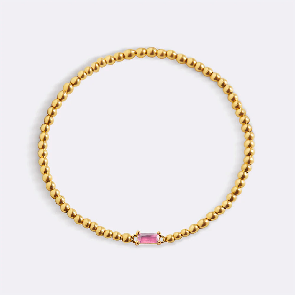 Aitana – Pulsera Dorada con Piedra Natal