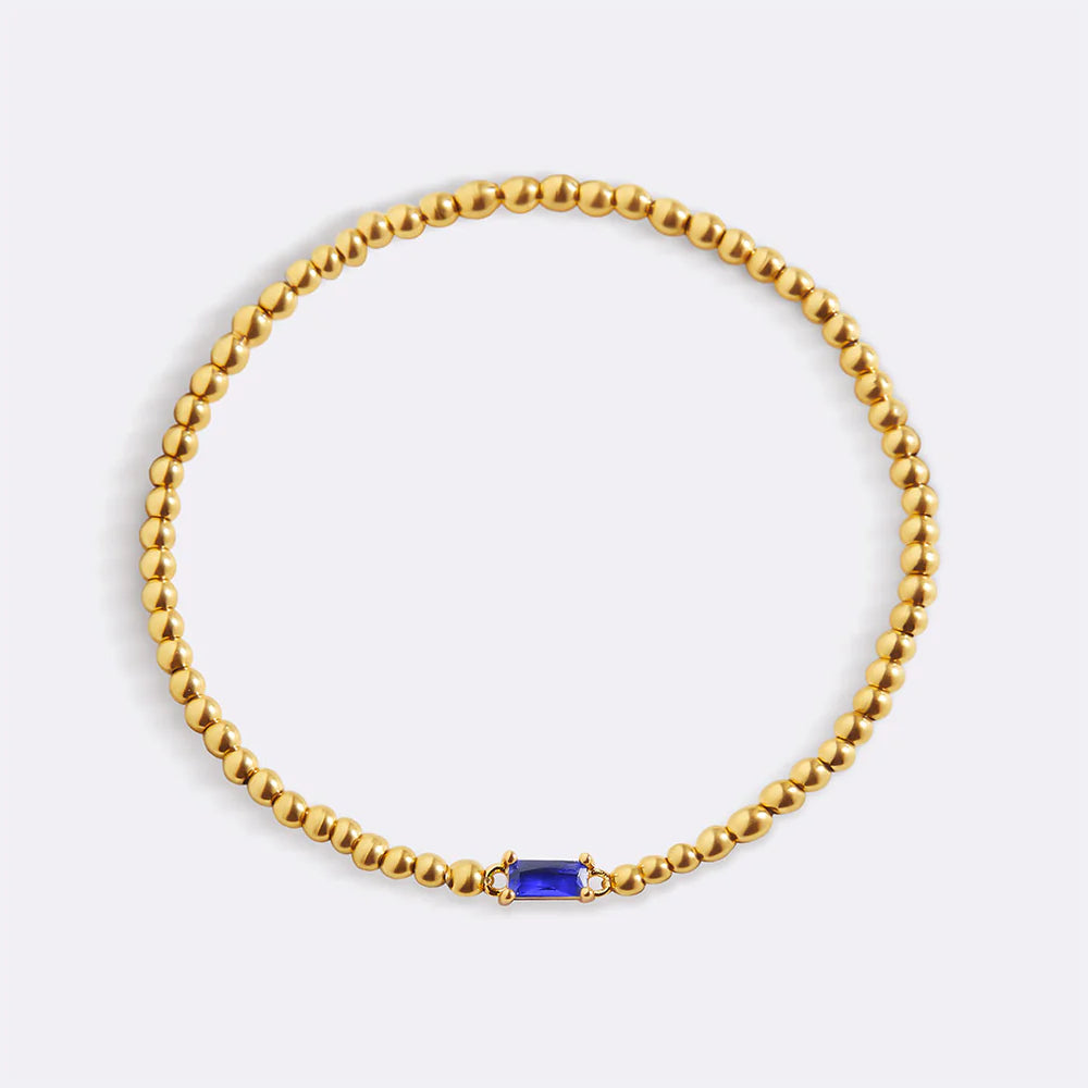 Aitana – Pulsera Dorada con Piedra Natal