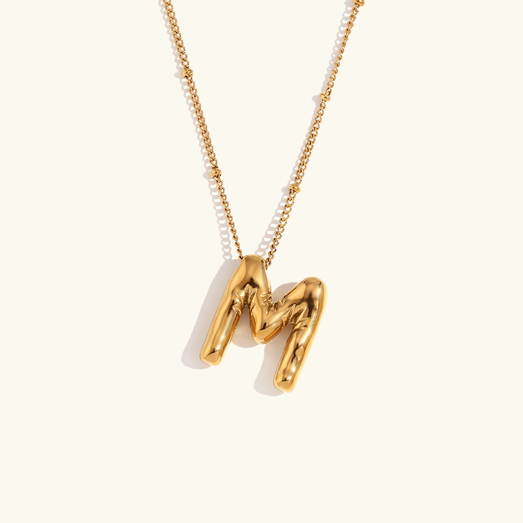 Collar de Iniciales de Oro con Bola