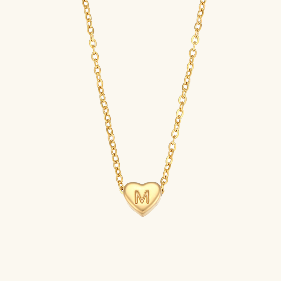 Corazón - Collar con iniciales de oro
