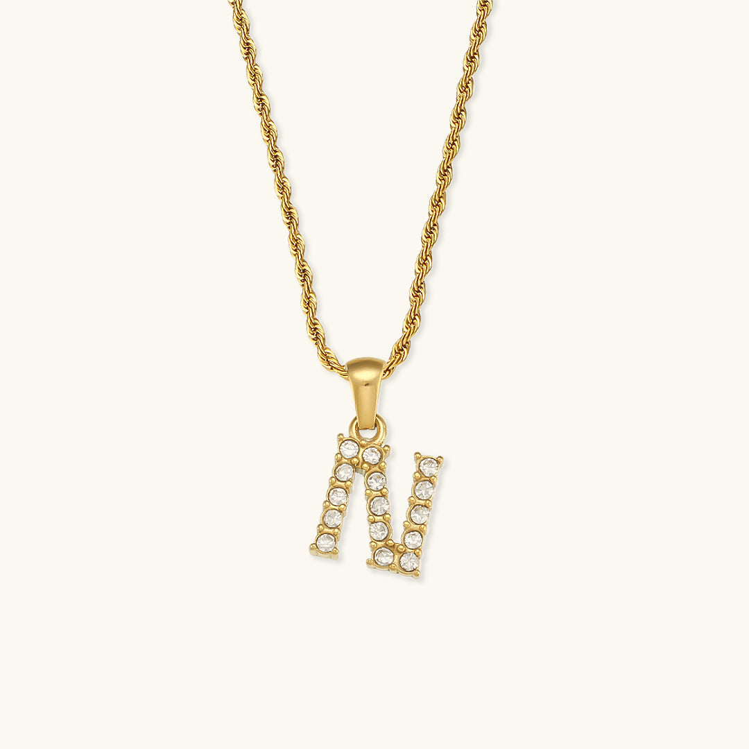 Maeve - Collar de diamantes con iniciales de letras
