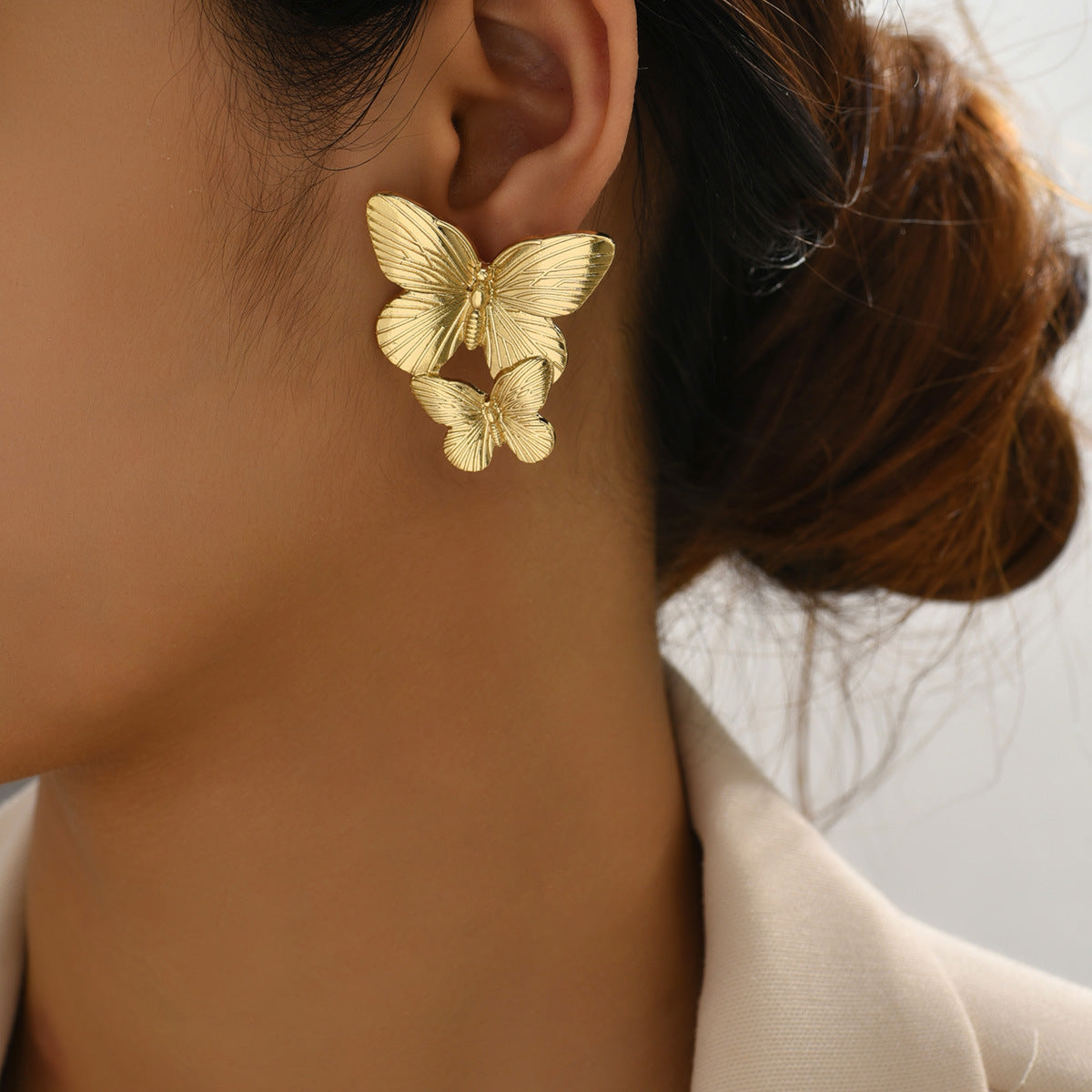 Mariah - Pendientes de mariposa dorados
