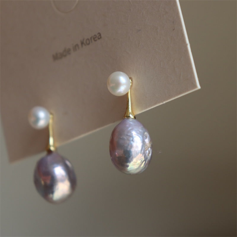 Viola – Pendientes Elegantes con Perlas Moradas