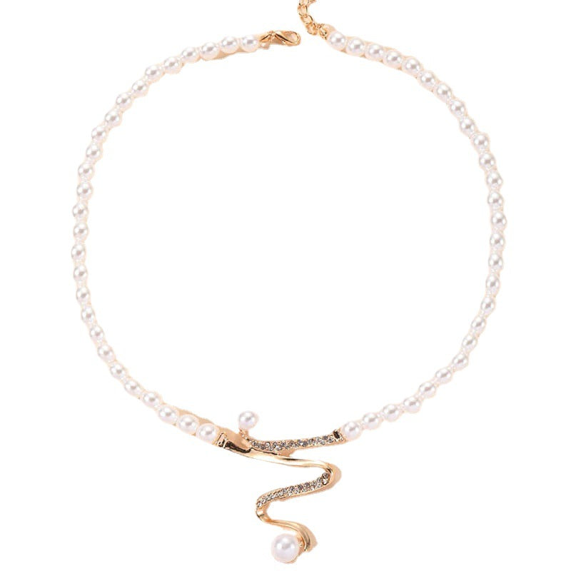Mina – Conjunto de collar y pendientes de perlas a juego