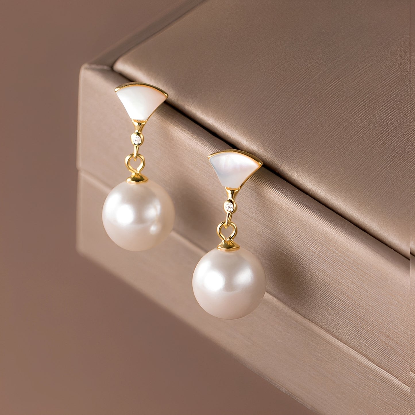Imee – Pendientes Retro de Plata con Perlas