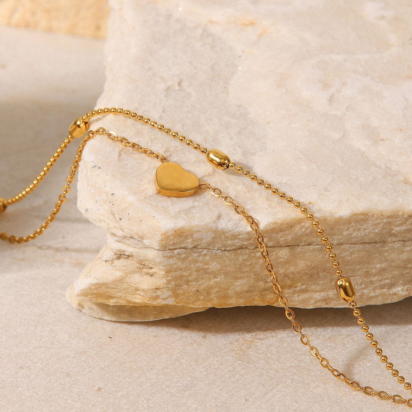 Rowena - Pulsera de tobillo de oro en capas