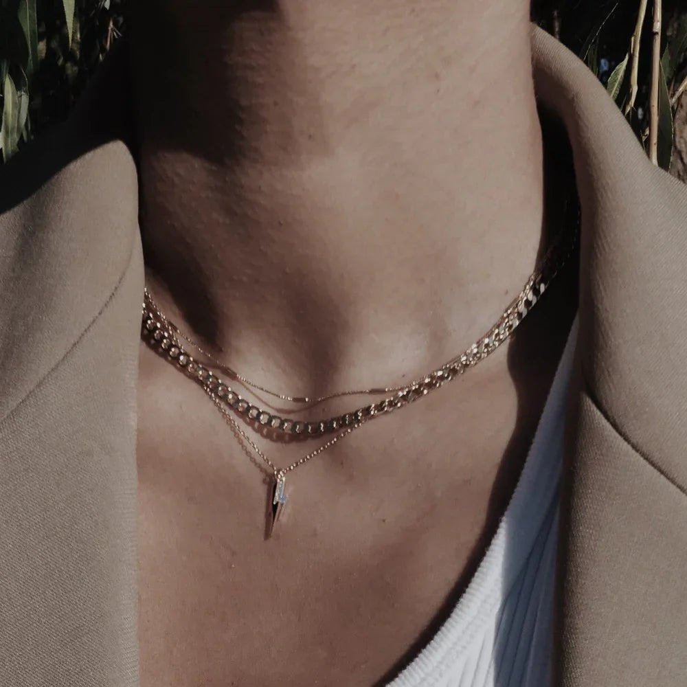 Auriane – Collar Gourmette a Eslabones Planos
