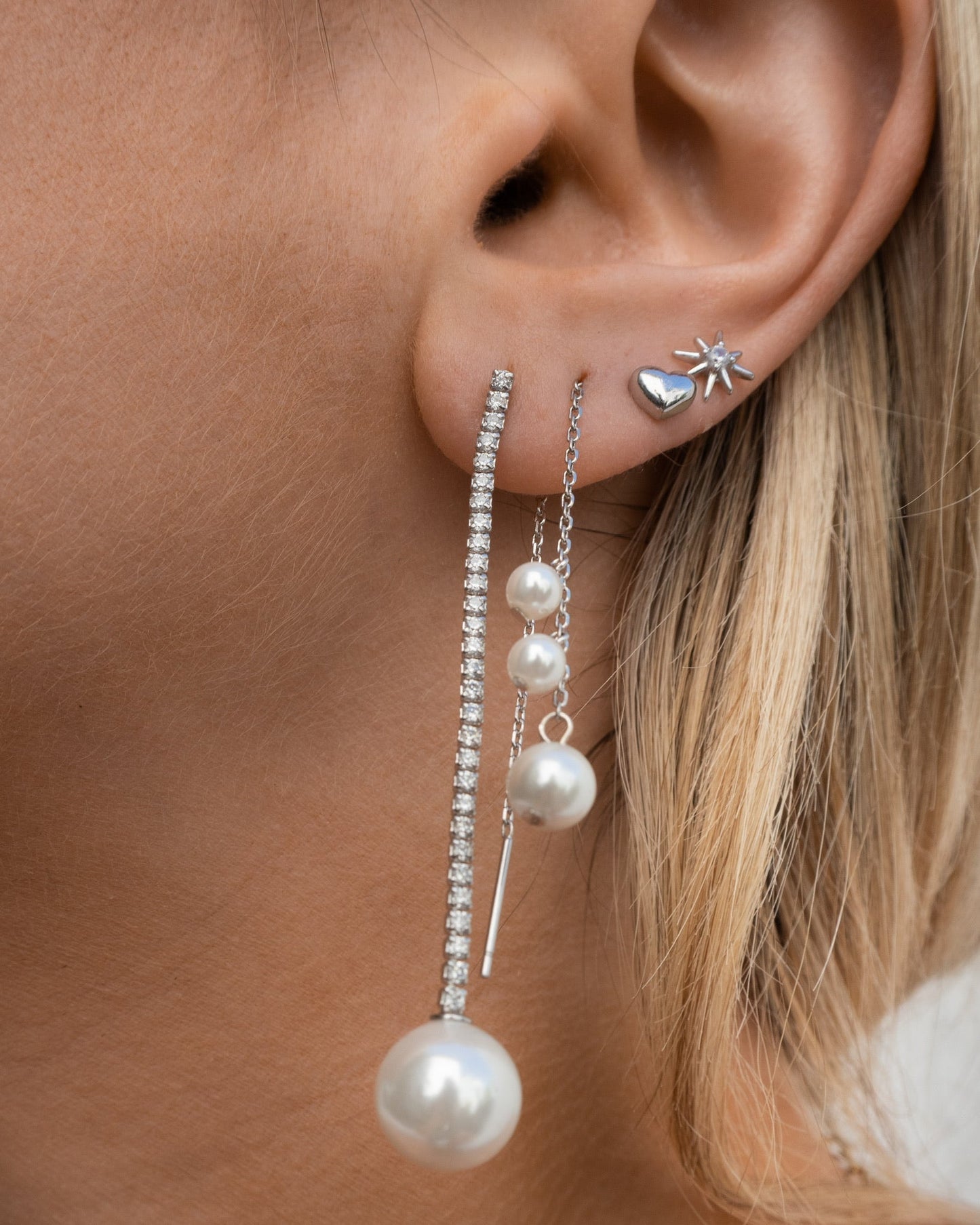 Mini Pendientes de Corazón de Plata de Ley