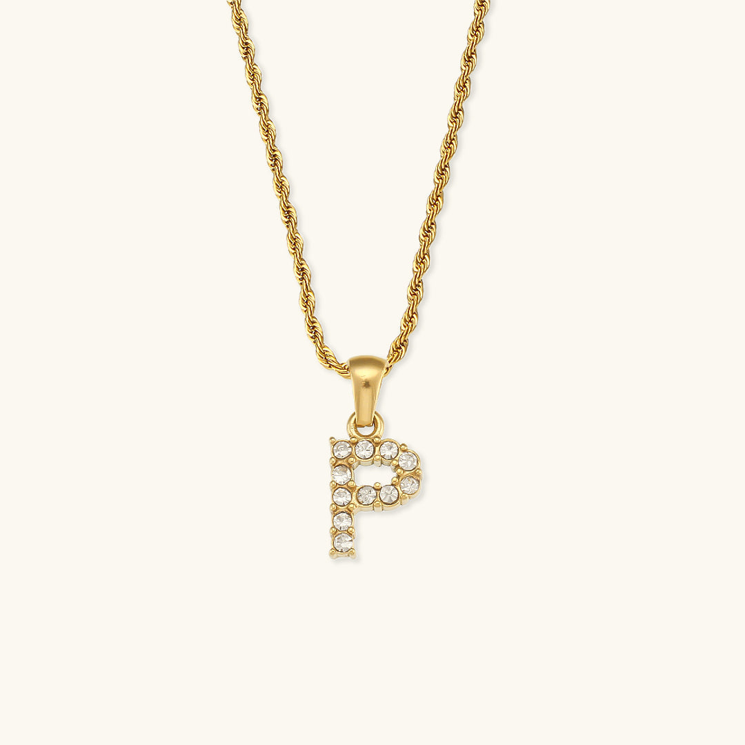 Maeve - Collar de diamantes con iniciales de letras